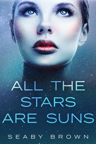 All the stars are suns cover. A young woman's face looking up. Blue-green background with stars. 